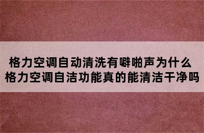 格力空调自动清洗有噼啪声为什么 格力空调自洁功能真的能清洁干净吗